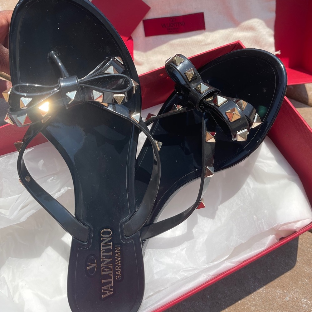 Valentino Rock Stud Thong Flip Flops